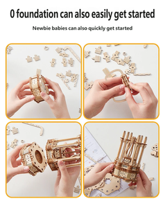 Modèle de bâtiment en <span class=keywords><strong>bois</strong></span> 3D créatif, kit de construction en boîte, puzzle <span class=keywords><strong>à</strong></span> assembler soi-même pour adolescents et adultes, décoration unique pour la maison et le bureau, cadeau d'anniversaire - Product Image 3