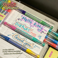 Stylos surligneurs à double pointe esthétique coréenne, effaçables, séchage rapide, sans bavure, ensemble de marqueurs pastel pour étudiants, journal manuel, points clés