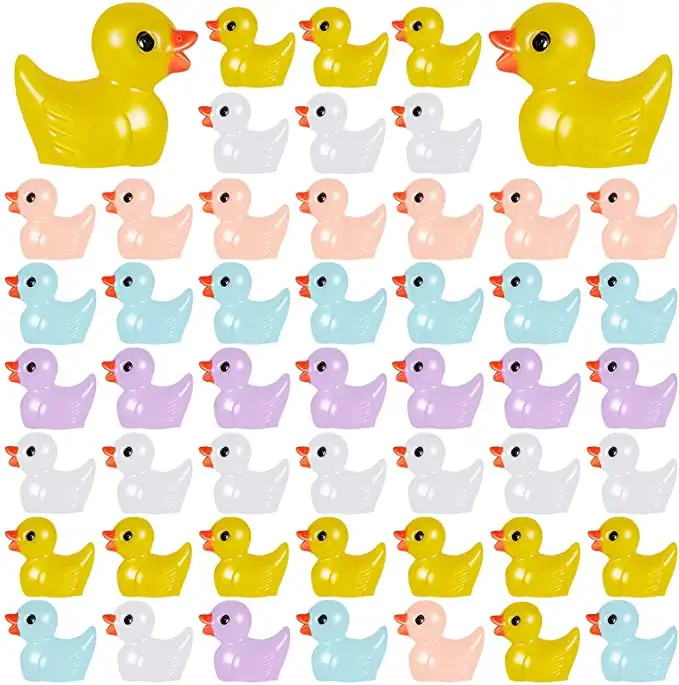 Crafts Ornaments Pack of 36 Tiny Duck Charms Little Duck Resin Beads for Slime Decorations Dollhouse Miniatures White 