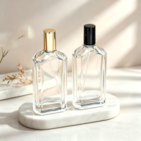 Bouteilles en verre transparentes carrées de 50/100 ml en gros avec pulvérisateur et bouchon pour cosmétiques – Flacons vides
