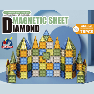 Blocchi Magnetici Educativi all'Ingrosso, Grandi Dimensioni, Castello di Diamanti, Aereo, Nave, Piastrelle da Costruzione, <span class=keywords><strong>Regalo</strong></span> per Bambini - Product Image 2