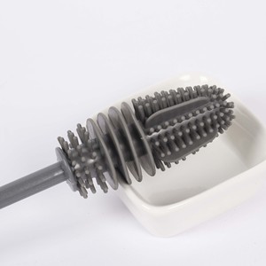 Cepillo de silicona personalizado para vasos, mango largo, de grado alimenticio, para limpieza de vasos, color gris espacial, material TPR - Product Image 3