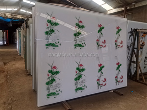 Arte decorativa cattedrale di vetro trasparente blu acqua vetrata parete arte arte rosso scuro vetrata trasparente - Product Image 4