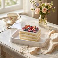 Boîte d'emballage en plastique PET transparente rectangulaire YASHENG pour gâteau roulé en tranches, épaisseur 1 mm, pour le stockage alimentaire W059