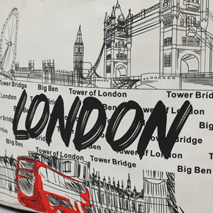 Bolsa de Lona Personalizada con Estampado de Londres, Bolsa de Compras Reutilizable al por Mayor, Bolso de Mano para Mujer, Bolsa de Recuerdo de Viaje, Bolsa de Lona Personalizada - Product Image 2