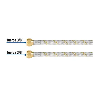 Scatola di 6 tubi per gas in acciaio inossidabile, 3-8, 60 cm, FOSET - Product Image 3
