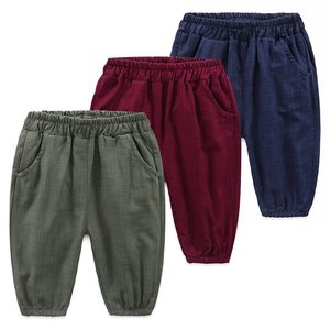 Pantalones Harem Tácticos para Niños, Estilo Motociclista, Sin Mezclilla, Casuales, 100% Algodón, Largo hasta la Pantorrilla, para Niños, de Productos Nuevos del Mercado Chino - Product Image 2