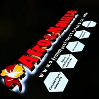 Lettres en relief LED professionnelles pour extérieur, éclairées par l'avant, en acrylique 3D, signalétique lumineuse pour la publicité des restaurants et des cafés