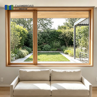 Fenêtres en bois recouvertes d'aluminium CHAMBROAD, ouverture vers l'intérieur, double vitrage, verre rempli d'argon, isolation thermique pour bâtiments commerciaux