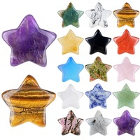 Étoiles décoratives en pierre gemme de 20 mm en gros, ornements étoiles sculptés à la main, cristaux de guérison, perles étoiles sans trou, pierres de poche pour bijoux DIY