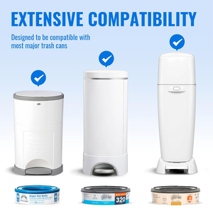 Sacs de recharge pour couches, parfum frais, compatibles avec la plupart des systèmes de traitement des couches, contrôle des odeurs, longue durée, 10 cassettes de recharge, 6 unités chacune - Product Image 4
