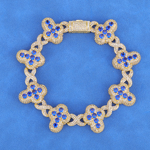 Cross-border European American Hip Hop Jewelry Cross Light Luxury High-end Zircon Men's <b>Bracelet</b> - Product Image 1
