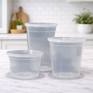 Recipientes Desechables Ligeros para Alimentos con Tapas a Presión para Almacenamiento y Transporte de Alimentos Frescos - Product Image 1