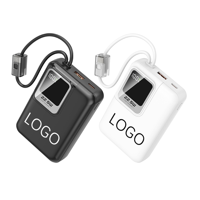 Customizable logo PD 22.5W Power Bank 10000mah Usb Type C Power Bank Built in Cable for Mobile Phone 20000mah Powerbank
