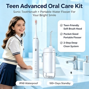 <span class=keywords><strong>Cepillo</strong></span> de Dientes Eléctrico 2 en 1 Profesional y <span class=keywords><strong>Irrigador</strong></span> Bucal Portátil con 10 Cabezales de Repuesto para Viajes - Product Image 5
