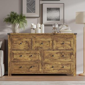 <span class=keywords><strong>Commode</strong></span> à 9 tiroirs <span class=keywords><strong>gris</strong></span> <span class=keywords><strong>foncé</strong></span> avec poignées métalliques décoratives - Meuble de chambre robuste et élégant pour un rangement amélioré - Product Image 4