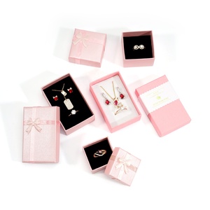 Scatole portagioie rettangolari scatole regalo di imballaggio in carta di design amichevole di qualità <span class=keywords><strong>B</strong></span> con nastro per orecchini ciondolo collana anello - Product Image 2