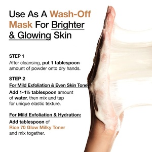 OEM Hữu Cơ 40g mặt rửa bột gạo <span class=keywords><strong>enzyme</strong></span> làm trắng sữa rửa mặt làm sạch sâu loại bỏ mụn đầu đen làm săn chắc không mùi tất cả - Product Image 3