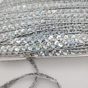 Tự Làm May Dệt Long Lanh Sequined Cắt Tỉa Quần Áo Màu Đỏ Vàng Bạc Bện Dệt Kim Ribbon Trang Phục Trang Trí Đính Cườm Ren Trims - Product Image 2