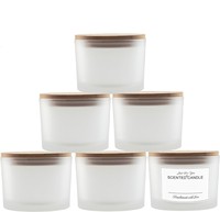 Xuzhou Premium 6oz 16oz 10oz OEM Bougie transparente givrée bocaux vides avec couvercles et emballage en boîte