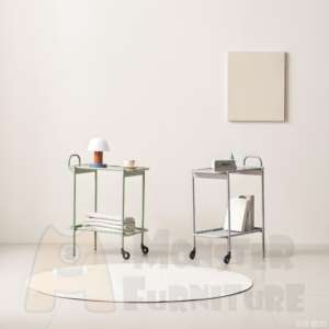 Rolling Cart Metal <b>Trolley</b> Cart <b>with</b> <b>Wheels</b> Mobile <b>Kitchen</b> Serving Cart Wine Rack Book Storage Cart Tempered Glass Top - Product Image 1