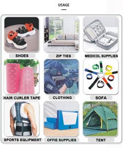 Bande auto-agrippante en nylon et polyester personnalisée, couleurs noir et blanc, pour produits tactiques, usage domestique ou professionnel - Product Image 4