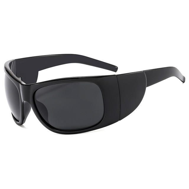 2023 New Fashion Futuristic Oversized Shield Y2K Large Frame Wraparound Steampunk Sunglasses for Female