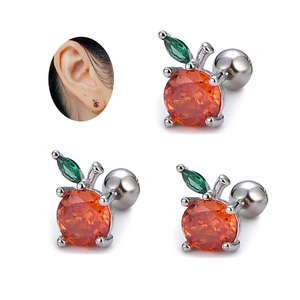 Xinfocus nouveau Design <span class=keywords><strong>petit</strong></span> fruit Piercing bijoux pomme Cartilage Tragus boucle d'oreille mode Piercing hélice oreille <span class=keywords><strong>anneau</strong></span> indien boucle d'oreille - Product Image 1