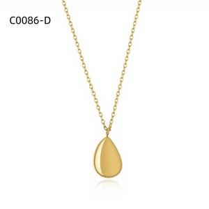 Amy Amy Fashion Pendant Necklace Stainless Steel Water <b>Drop</b> Minimalist Rhodium Plated For Women Everyday Wearing Gift Jewelry - Product Image 2