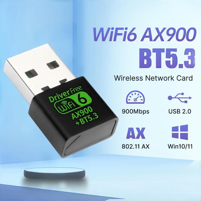 Wifi Dongle for PC AX900 WiFi 6 BT 5.3 2 in 1 Combo Dual Band Plug Play Wireless Adapter Buy Wireless Network Card for Computers