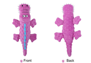 ผู้ผลิตขายส่งของเล่นตุ๊กตาสุนัขลายจระเข้ สีเขียว น้ำเงิน ม่วง - Product Image 4