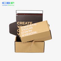 Boîte en papier kraft avec bande adhésive personnalisée CBP, boîte à fermeture autocollante, boîte d'expédition pour e-commerce, emballage cadeau