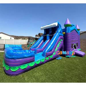 Gonflables Violet Sirène Humide Dry Slide Bouncy Castle Castillo Con Tobogan Gonflable Combo Bounce House à vendre - Product Image 2