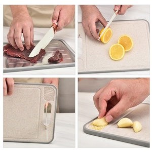 Double-sided Creative Cutting Board With Knife Sharpener Defrosting the Meat Cutting Board for Kitchen - Product Image 2