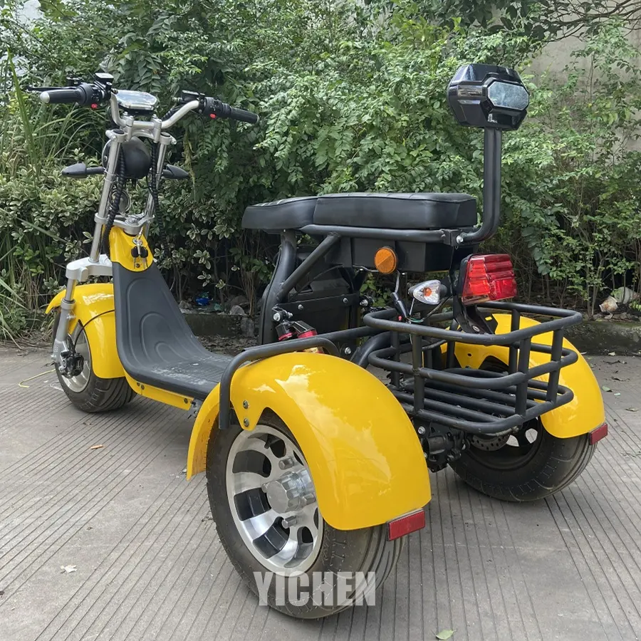 Elektro-ciclomotor para adulto de largo alcance, Scooter Eléctrico de 3 ruedas con batería Dual de 2000w y 60v, ruedas grandes y gruesas