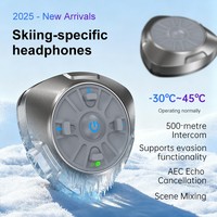 Interphone Bluetooth Q3 pour casque de ski, casque intercom pour 2 personnes, portée 500m, étanche IPX-7, talkie-walkie avec contrôle du volume pour la neige
