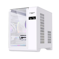 Lovingcool casing tas komputer PC Gaming kustom casing Game PC Desktop MATX menara menengah kaca Tempered dengan tampilan suhu LCD