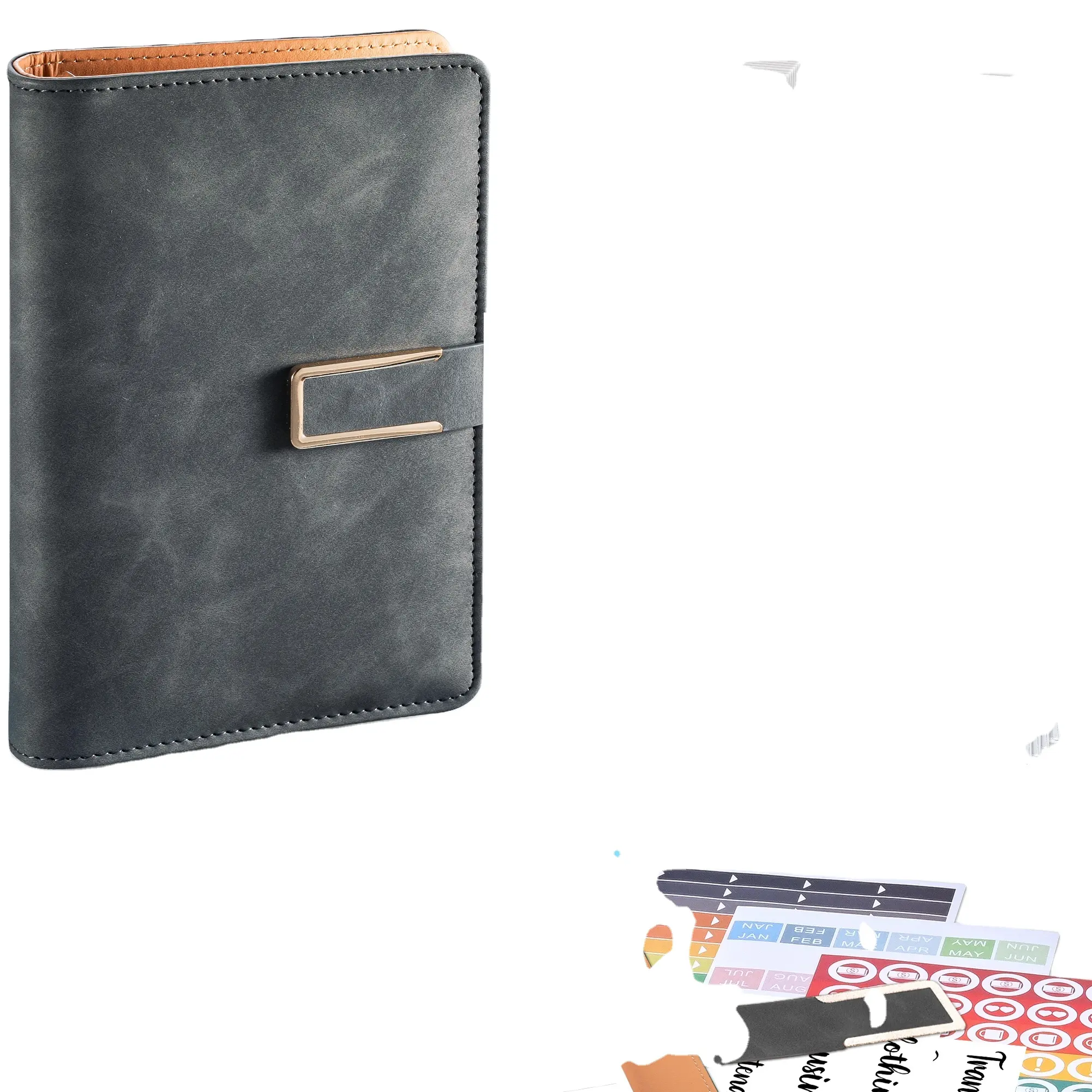 Hot selling manufacturer direct sale price soft and classics PU leather cover with U clock budget book