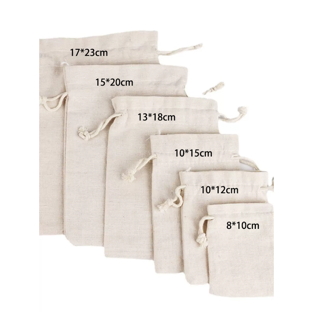 Customized Logo Wholesale Shopping Storage Drawstring Pouch Bag Canvas Drawstring Bag