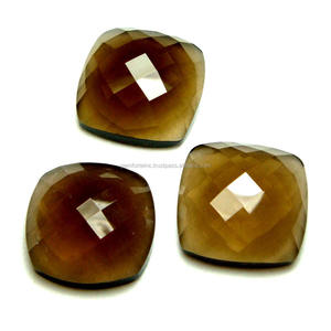 Smoky ควอตซ์เบาะกระดานหมากรุกลาย8X8MM,เครื่องประดับทำแหวนอัญมณี DIY อัญมณีควอตซ์หลวม - Product Image 1