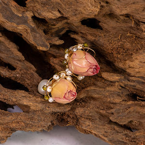 Pendientes de aro chapados en plata con perlas naturales de agua dulce, estilo bohemio, joyería de lujo para mujer, regalo de boda a la moda - Product Image 2