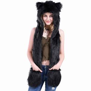 <span class=keywords><strong>Gorro</strong></span> <span class=keywords><strong>de</strong></span> piel sintética con orejeras 3 en 1, <span class=keywords><strong>gorro</strong></span> con capucha, bufanda y guantes, con bolsillo <span class=keywords><strong>de</strong></span> pata, <span class=keywords><strong>gorro</strong></span> <span class=keywords><strong>de</strong></span> peluche para disfraz <span class=keywords><strong>de</strong></span> fiesta - Product Image 2