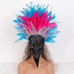 หน้ากากกันลม<span class=keywords><strong>แบบ</strong></span>ขนนก นุ่มสบาย ดีไซน์เสริมบริเวณจมูก ป้องกันการพันกัน สำหรับผู้ใหญ่ ใช้ได้ทั้งชายและหญิง เหมาะสำหรับคอสเพลย์ งานแต่งงาน ฮาโลวีน งานคาร์นิวัล - Product Image 5