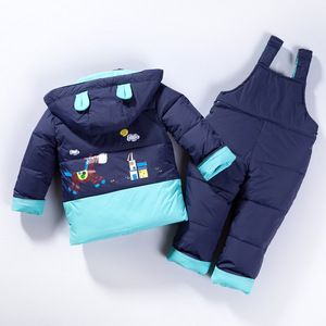 Fabricante Chino de Ropa de Invierno para Niños, Traje de Abrigo y Pantalones de Plumón Unisex para Bebés, de Tela de Algodón - Product Image 2