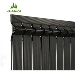 HT-FENCE 3D Screen Garden Fence Panels PVC Rigid Privacy Slats Latte Kit Occultation PVC For 2.5m Metal Frameon