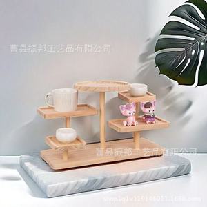 Wooden Multi Layer Storage Rack 3 Floors Desktop Jewelry Cosmetics Display Organizer Solid Wood - Product Image 3