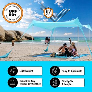 Tente de plage pop-up facile à monter, abri solaire portable en <span class=keywords><strong>Lycra</strong></span> pour camping et activités de plein air - Product Image 2