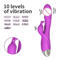 Großhandel USB-Aufladbarer 10-Gang Rabbit Vibrator Sexspielzeug Masturbation G-Punkt Klitoris Stimulator Wasserdicht für Frauen