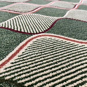 Alfombra de seda de bambú de lana hecha a mano de 6X10 pies, patrón de ondas geométricas, alfombra resistente a las manchas de colores Retro para decoración del hogar - Product Image 4