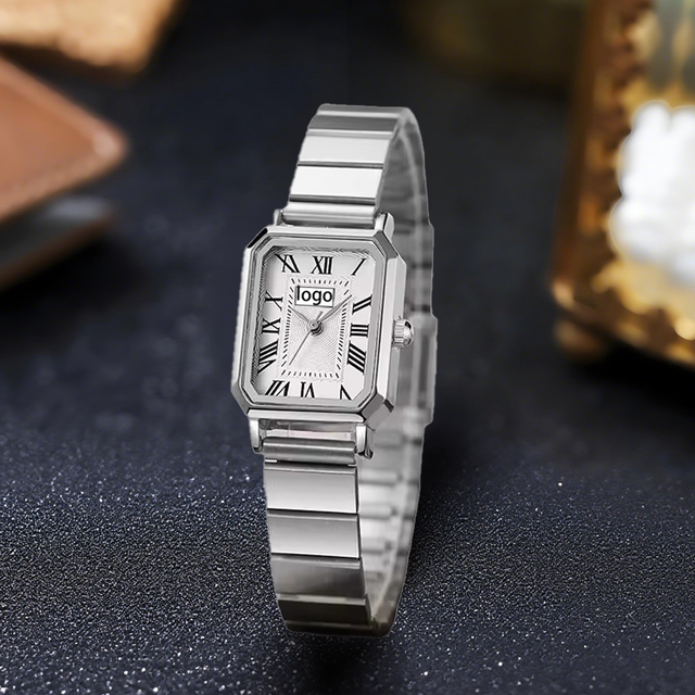 Factory Supply Luxury Gold Fashion Womens Quartz Watch Square Glass Dial Stainless Steel Strap Elegant Waterproof Bulk Buying